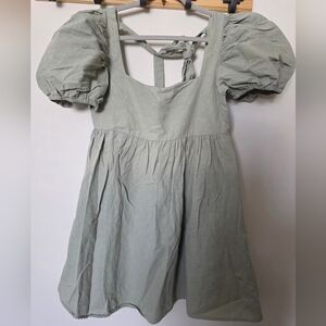 Altar'd State Sage Green Baby Doll Cotton Dress